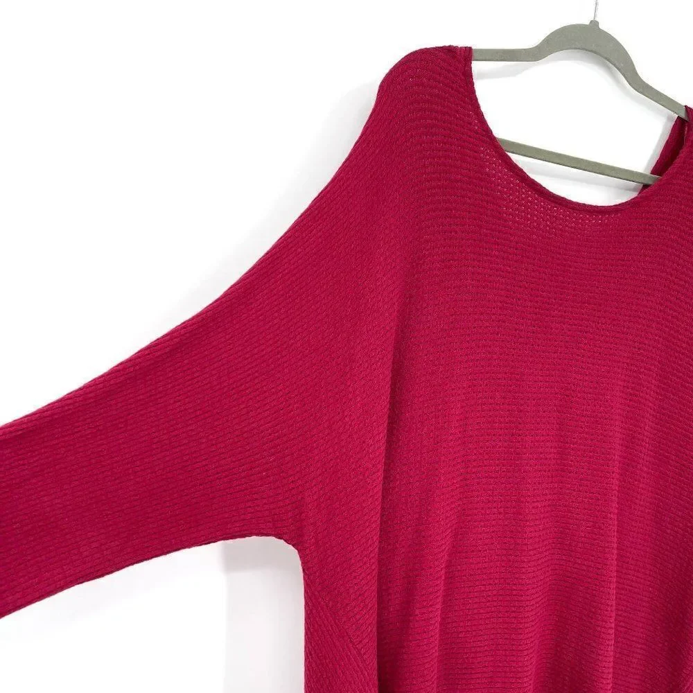 1.State‎ Twist Back Pointelle Burgundy Sweater Long Sleeves Soft Women XL NWT